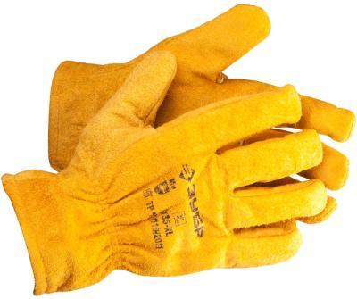 Перчатки ЗУБР "МАСТЕР" кожаные рабочие, с подкладкой, р.XL в интернет гипермаркете «Планета Лета». Фото