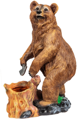 Кашпо медведь у пня Н-60см F559 в интернет гипермаркете «Планета Лета». Фото