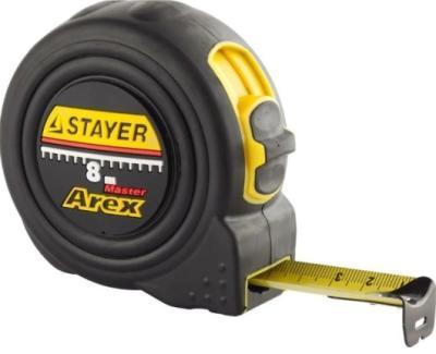 Рулетка STAYER AREX 8 м 25 мм в ударост обрезин 3410-08_z01 в интернет гипермаркете «Планета Лета». Фото