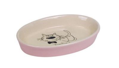 Миска керам. NOBBY овал розовая с рисунком 0,12 мл 17х11х2,5см в интернет гипермаркете «Планета Лета». Фото