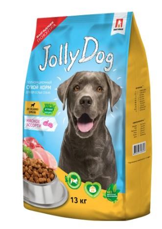 Сухой корм для собак ЗООГУРМАН Jolly Dog, для взрослых собак всех пород, Мясное ассорти, 13 кг в интернет гипермаркете «Планета Лета». Фото