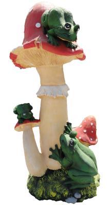 Фигура Грибы большие три с лягушками Н-73см в интернет гипермаркете «Планета Лета». Фото
