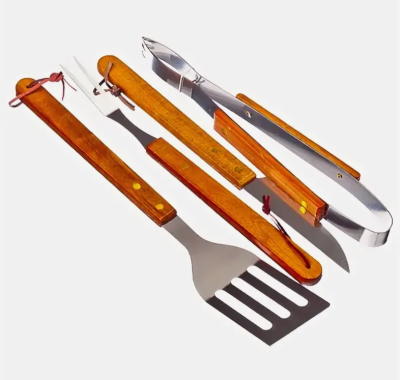 Набор для барбекю из 4 предметов в блистере(нож, вилка, лопатка, щипцы) "Я ВЫБРАЛ" в интернет гипермаркете «Планета Лета». Фото