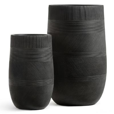 Кашпо TREEZ Ergo Graphics высокая округлая чаша черный графит в-54 см, д-34 см, 49л в интернет гипермаркете «Планета Лета». Фото