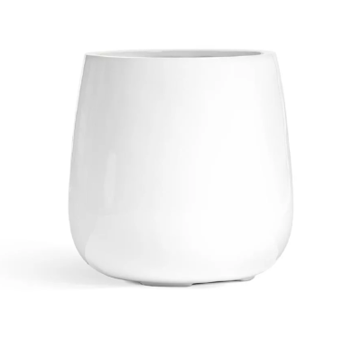 Кашпо TREEZ Effectory Gloss Design-Чаша Белый глянцевый лак в-38 см, д-34 см в интернет гипермаркете «Планета Лета». Фото