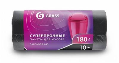 Мешки для мусора ПНД 180л 90x110 20 мкр черный 10шт GraSS PP-0025 в интернет гипермаркете «Планета Лета». Фото