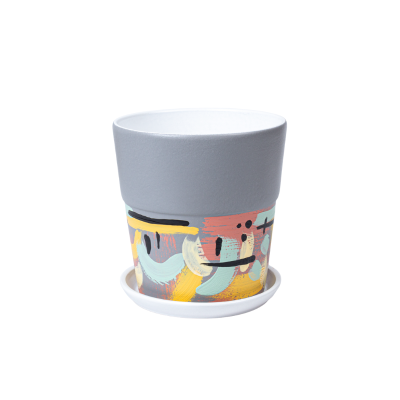 Горшок Импровизация серый конус борт d15, h15,5см, 1,5л в интернет гипермаркете «Планета Лета». Фото