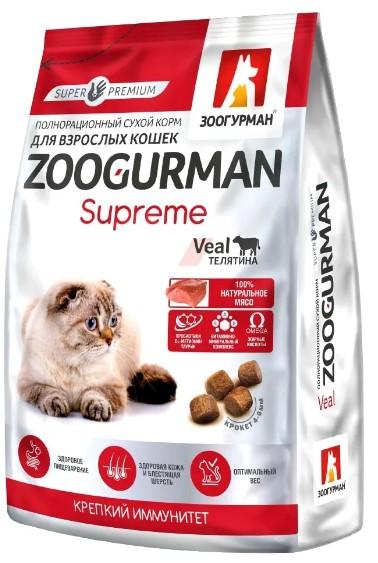 Полнорац. сухой корм д/кошек Zoogurman, Supreme Телятина 350г  в интернет гипермаркете «Планета Лета». Фото Полнорац. сухой корм д/кошек Zoogurman, Supreme Телятина 350г в интернет гипермаркете «Планета Лета». Фото