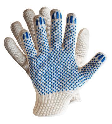 Перчатки х/б 3 Н БЕЛАЯ с ПВХ 67785 в интернет гипермаркете «Планета Лета». Фото