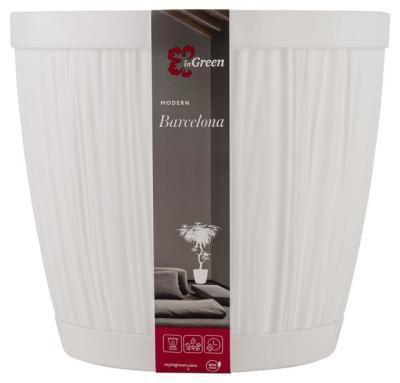 Горшок для цветов InGreen BARCELONA 9,6л, D270мм белый INGREEN в интернет гипермаркете «Планета Лета». Фото Горшок для цветов InGreen BARCELONA 9,6л, D270мм белый в интернет гипермаркете «Планета Лета». Фото