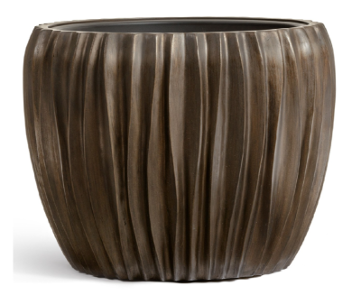 Кашпо TREEZ Effectory Metal Чаша Design Wave Чернёная бронза в-32, д-38 см в интернет гипермаркете «Планета Лета». Фото