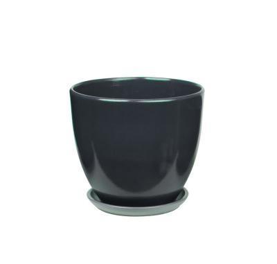 Горшок Колор Гейм серый высокий овал d12, h10см, 0,6л в интернет гипермаркете «Планета Лета». Фото