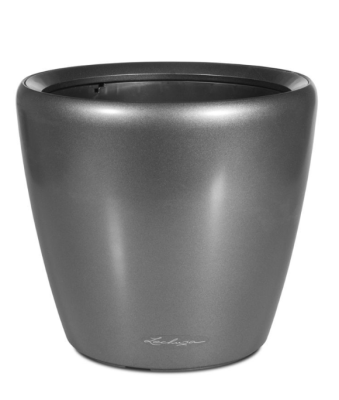 Кашпо Lechuza "Classico LS Complete charcoal metallic" (пластик), D21xH20 см в интернет гипермаркете «Планета Лета». Фото