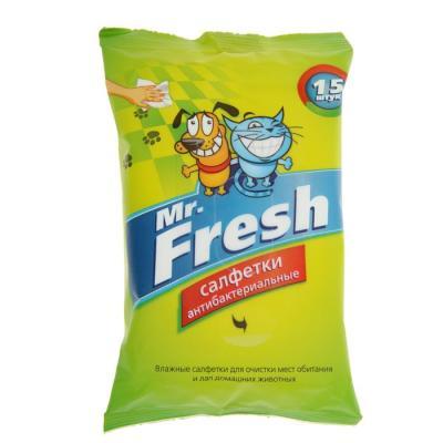 Салфетки влажные Mr. Fresh для лап 15 шт. в интернет гипермаркете «Планета Лета». Фото