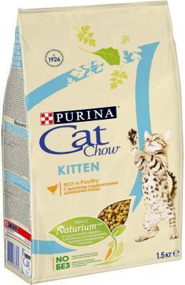 Корм CAT CHOW для котят птица 1,5кг в интернет гипермаркете «Планета Лета». Фото