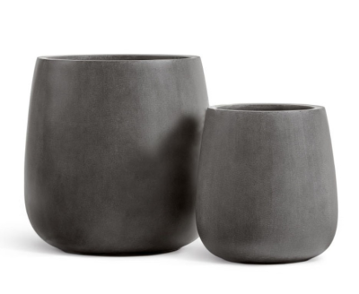 Кашпо TREEZ Effectory Beton Design-Чаша Тёмно-серый бетон в-50 см, д-49 см в интернет гипермаркете «Планета Лета». Фото