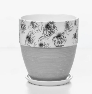 Горшок Каприфоль серый готика борт d12, h12см, 0,8л в интернет гипермаркете «Планета Лета». Фото