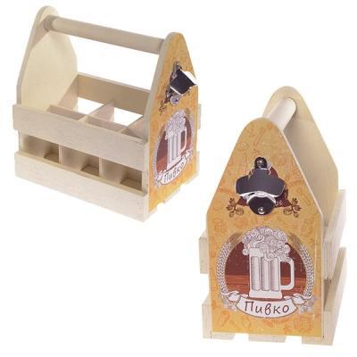 Ящик Пиво для 6-ти бутылок с открывалкой 26x18x31 см 231901 в интернет гипермаркете «Планета Лета». Фото