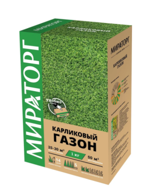 Семена газонной травы Карликовый газон 1кг Мираторг в интернет гипермаркете «Планета Лета». Фото Семена газонной травы Карликовый газон 1кг в интернет гипермаркете «Планета Лета». Фото