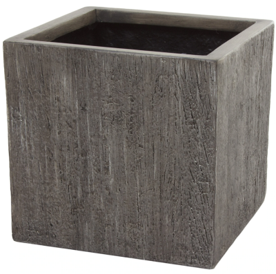 Кашпо полистоун Nobilis Marco "Pw-hwoodgrey Cube", 50х50хH50 см в интернет гипермаркете «Планета Лета». Фото