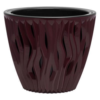 Кашпо "Вдохновение" (4,5л.) Цв. Бордо (чёрная вставка) (Арт. КШ-4073) НС в интернет гипермаркете «Планета Лета». Фото