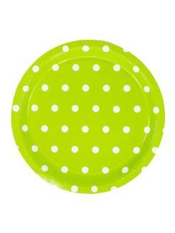 Тарелка Горошек светло-зеленая 23 см 6 шт в интернет гипермаркете «Планета Лета». Фото