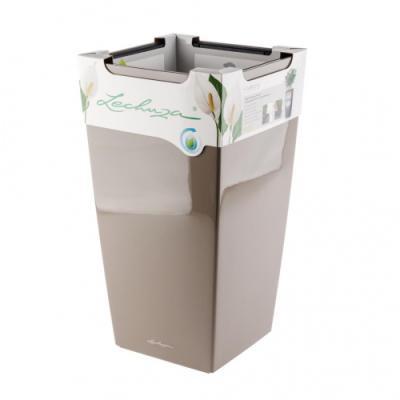 Кашпо Lechuza Cubico Complete (shiny taupe), 40x40xH75см в интернет гипермаркете «Планета Лета». Фото