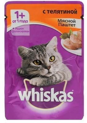 Корм Whiskas паштет телятина 85г в интернет гипермаркете «Планета Лета». Фото