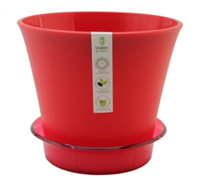 Горшок Лотос с п/д красный, d18,5;h15,5 в интернет гипермаркете «Планета Лета». Фото