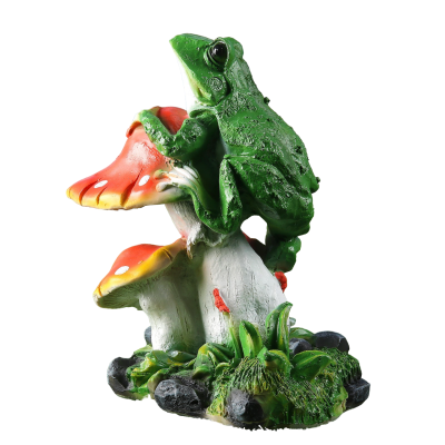 Фигура Гриб с лягушкой средняя  H-27см ФП007 в интернет гипермаркете «Планета Лета». Фото