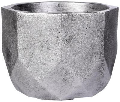 Кашпо IDEALIST Геометри Круглое, файберстоун, серебро, D30 H22 cm в интернет гипермаркете «Планета Лета». Фото