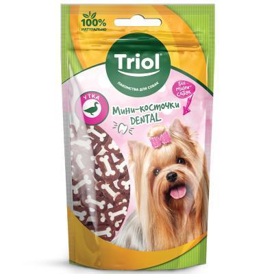 Лакомство Triol мини-косточки DENTAL из утки для мини-соб. 50г 10171035 в интернет гипермаркете «Планета Лета». Фото