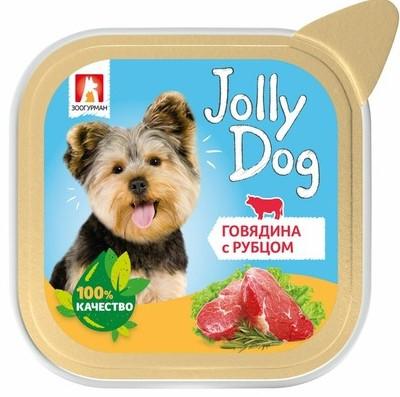 Корм, Зоогурман Jolly Dog влажный корм для собак, паштет с говядиной и рубцом, в ламистерах - 100 г в интернет гипермаркете «Планета Лета». Фото