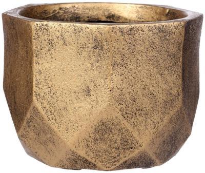 Кашпо IDEALIST Геометри Круглое, файберстоун, золото,D30 H22 cm в интернет гипермаркете «Планета Лета». Фото