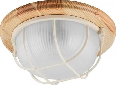 Светильник электрический для бани КАНТРИ ЭРА круг дерево с решеткой 60Вт Е27 220В IP54 НБО 03-60-01 в интернет гипермаркете «Планета Лета». Фото