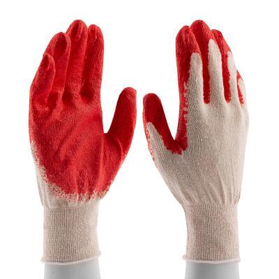 Перчатки трикотажные, хлопчатобумажные, с одинарным покрытием из латекса, 13 класс вязки // Россия в интернет гипермаркете «Планета Лета». Фото