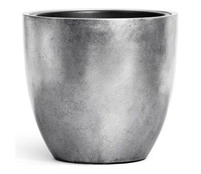 Кашпо TREEZ Effectory Metal Округлый конус Серебро в-28, д-30 см в интернет гипермаркете «Планета Лета». Фото