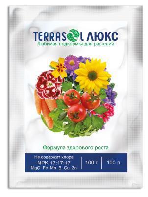 Удобрение Terrasol Люкс минеральное водорастворимое 100г в интернет гипермаркете «Планета Лета». Фото