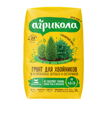 Грунт для хвойных Агрикола Пак. 25 л в интернет гипермаркете «Планета Лета». Фото