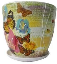 Горшок В/О "Лето-микс Бабочки" керам №6 в интернет гипермаркете «Планета Лета». Фото