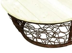 Стол МАМАСАН овальный коричневый с ротангом в интернет гипермаркете «Планета Лета». Фото