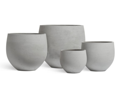 Кашпо TREEZ ERGO Concrete Чаша Светло-серый бетон д-39 см, в-35 см в интернет гипермаркете «Планета Лета». Фото