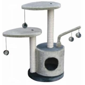 Игровая площадка для кошек 2-х уровневая серая 35х35х71см 49698 в интернет гипермаркете «Планета Лета». Фото