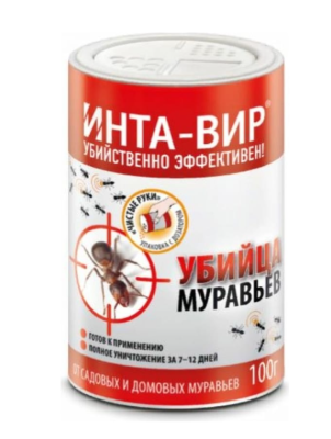 Инсектицид от муравьев Инта Вир в банке 100г в интернет гипермаркете «Планета Лета». Фото