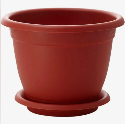 Горшок для цветов Борнео D 170 mm, 1,5л с подставкой №2 терракотовый в интернет гипермаркете «Планета Лета». Фото