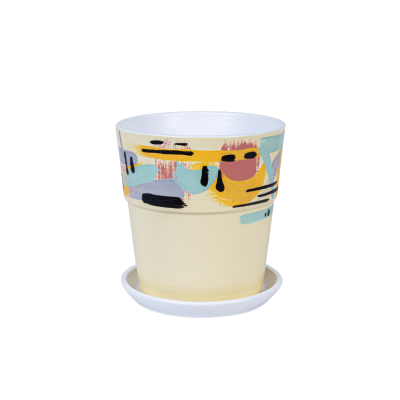 Горшок Импровизация желтый конус борт d18, h18,5см, 2,6л в интернет гипермаркете «Планета Лета». Фото