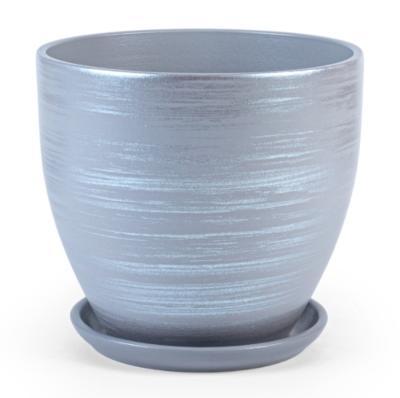 Горшок Галактика серый высокий овал d22, h19,5см, 5,0л в интернет гипермаркете «Планета Лета». Фото
