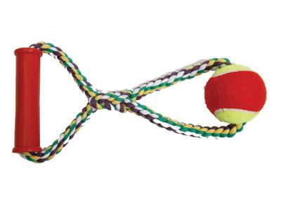 Игрушка "Канат с теннисным мячом с пластиковой ручкой" 28см в интернет гипермаркете «Планета Лета». Фото