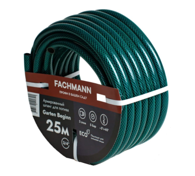 Шланг FACHMANN Garten Beginn. ПВХ, 1,5 мм, диаметр 3/4 (19 мм), бухта 25 м. в интернет гипермаркете «Планета Лета». Фото