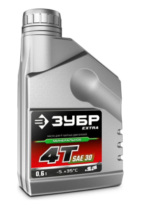 ЗУБР EXTRA 4Т-30 минеральное масло для 4-тактных двигателей, 0.6 л в интернет гипермаркете «Планета Лета». Фото
